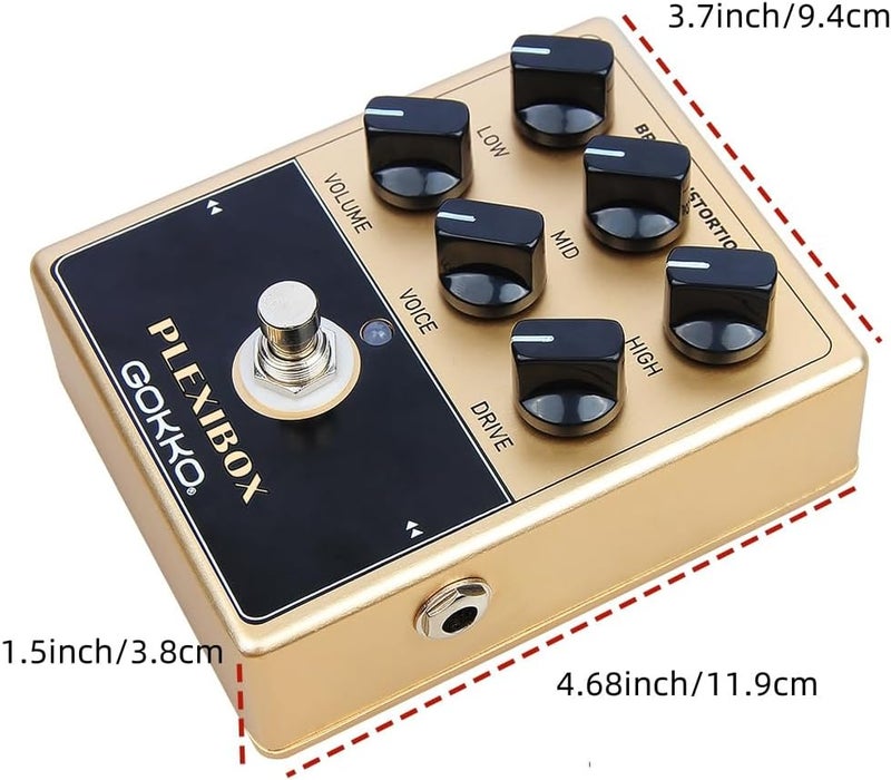 GOKKO AMPLI PEDAL PLEXIBOX GK-36 - All - Analog British Sound Guitar Effects Pedal - Emulates Marshall Amps with 6 - Control Tone Shaping - Image 3
